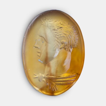 Pietra ovale per anello con immagine di Ercole